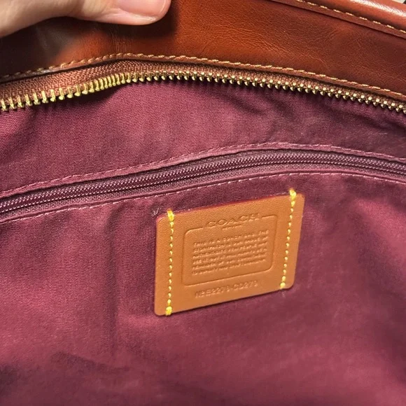 Coach Gallery Tote Signature Canvas Khaki Saddle Laptop Bag - Picture 3 of 5